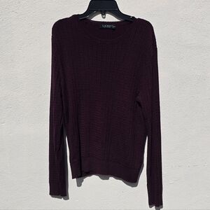 Lauren Ralph Lauren Women’s Burgundy Ribbed Sweater Size XL
